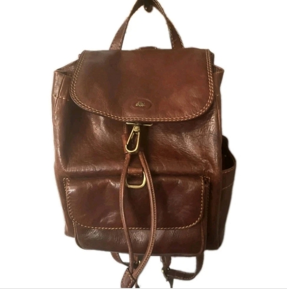 VintageThe Bridge Italy Genuine Leather Backpack - Picture 1 of 15